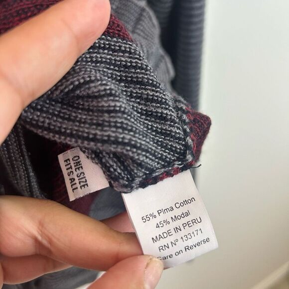 Planet by Lauren G Multicolor Striped Rib Pima Cotton Sweater Women’s One size - Picture 6 of 10